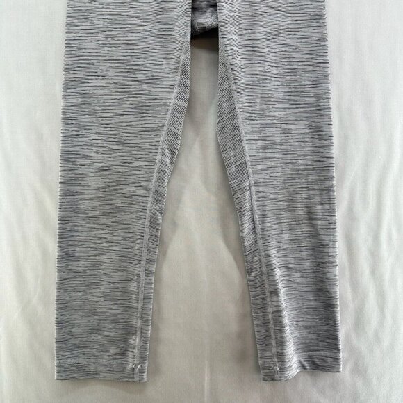 Lululemon Leggings Womens 4 Wunder Under Crop Striped Compression Athletic Gray - Picture 4 of 10